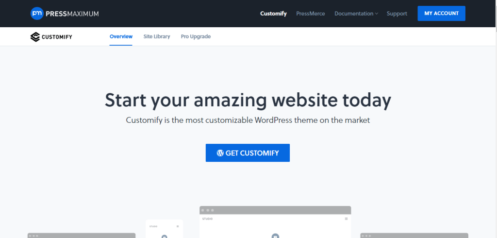 Fastest WordPress theme -Customify 