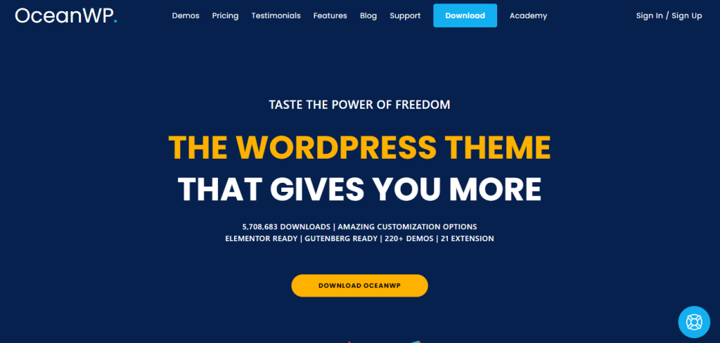 Fastest WordPress theme -OceanWP 