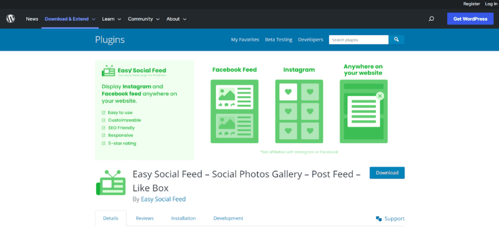 easy social feed overview