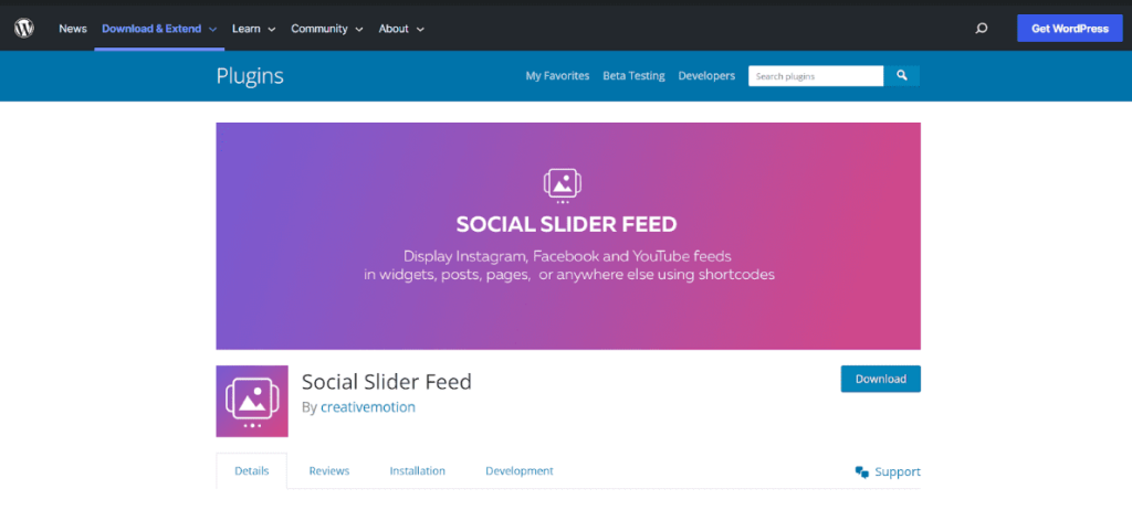 instagram slider widget overview